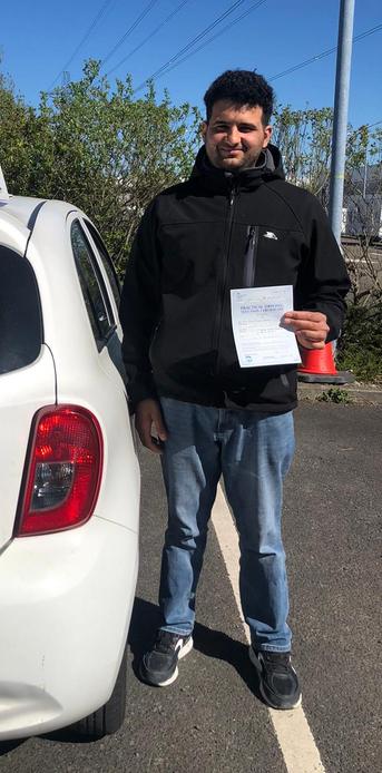 Manchester learner celebrating becoming a qualified driver with DriveCrest