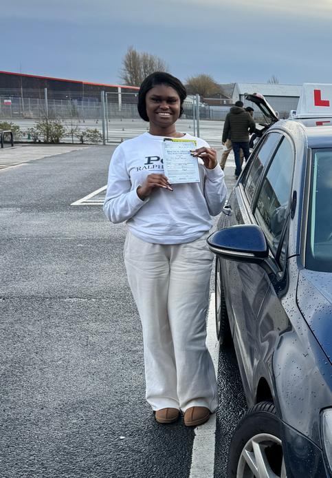New driver who passed after taking driving lessons in Manchester