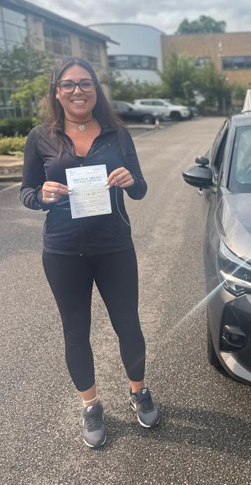 Greater Manchester driving lessons student celebrating a test pass